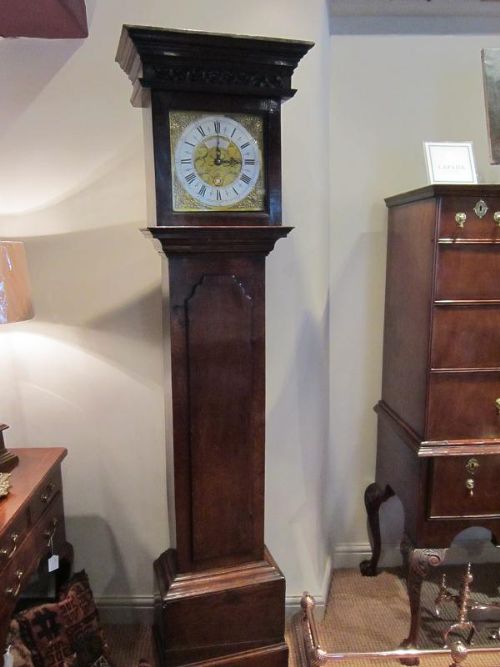 fig 1. SMALL EARLY GEORGIAN COTTAGE LONGCASE CLOCK