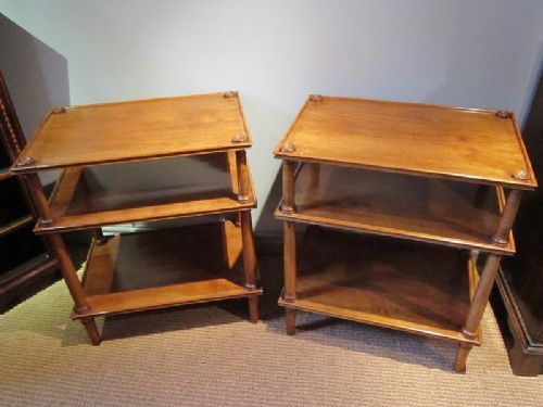 Fine Pair of Late Regency Walnut Occasional Tables