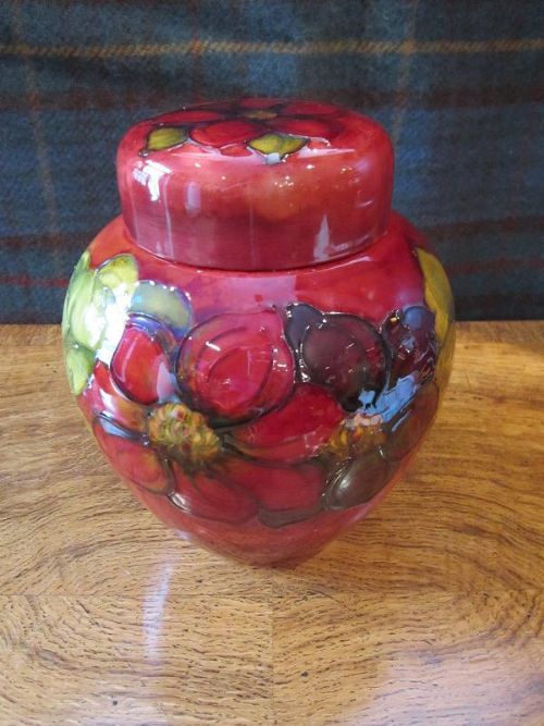 Large Impressive Moorcroft Flambe Ginger Jar