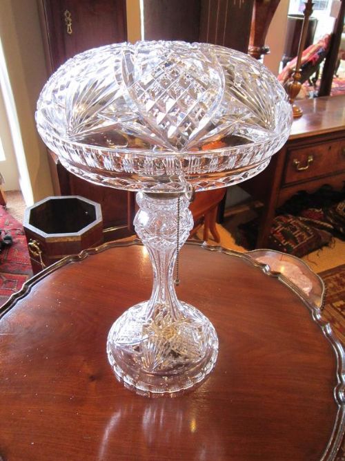 Superb Edwardian Cut Glass Table Lamp