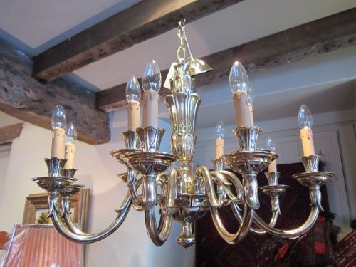 Superb Edwardian Cast Brass Chandelier
