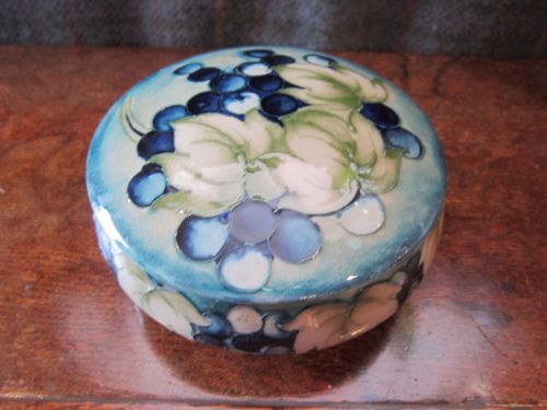 fig 1. RARE MOORCROFT CELANDON CLAY POWDER DISH