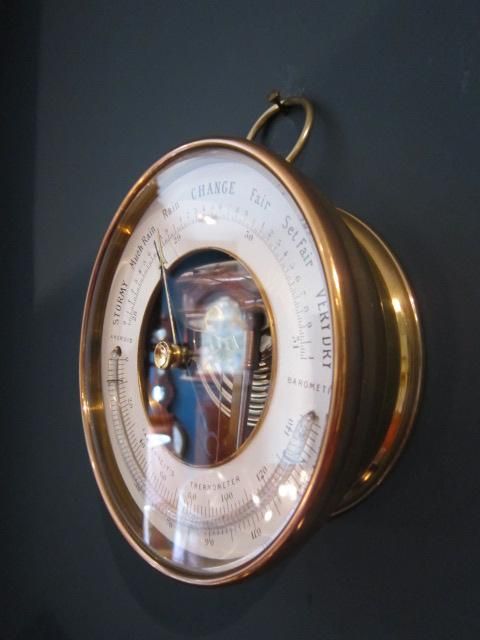 Quality Victorian Bronze Cased Marine Barometer