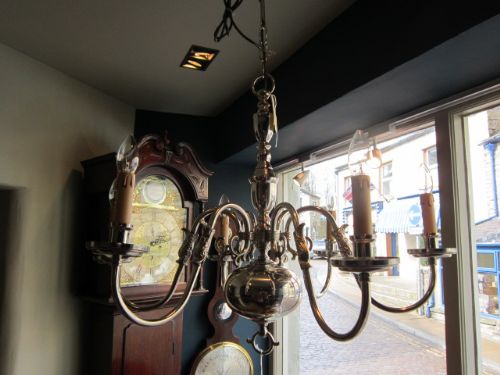 Quality Edwardian Nickle Plated Chandelier