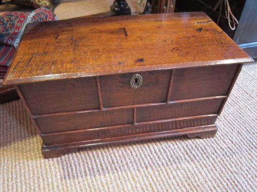 Unusual Small Mid Georgian Oak Coffer Bach