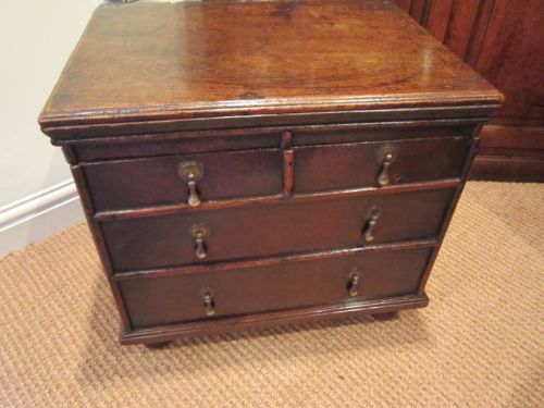 Unusual Early Georgian Small Oak Coffer