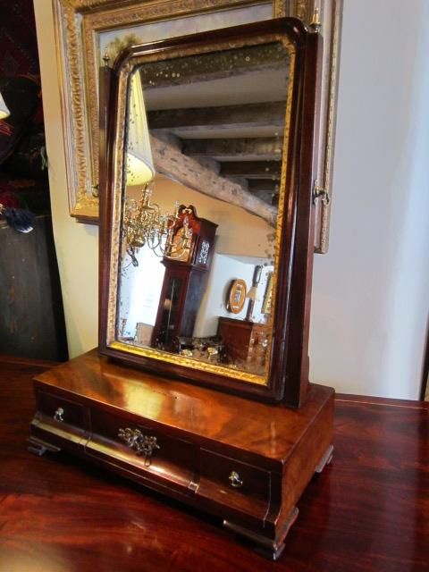 Fine Original George II Walnut Toilet Mirror