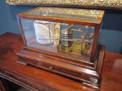 Top Quality Victorian Oak Barograph
