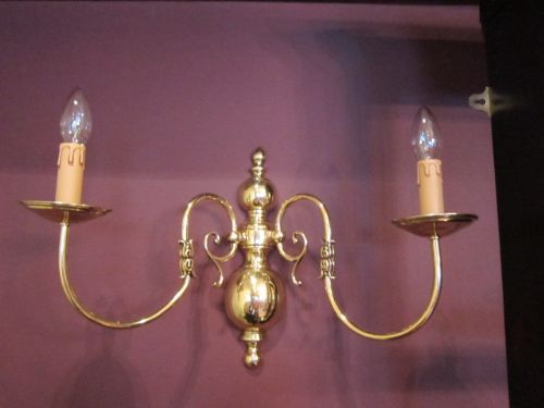 Quality Pair of Edwardian Double Wall Lights