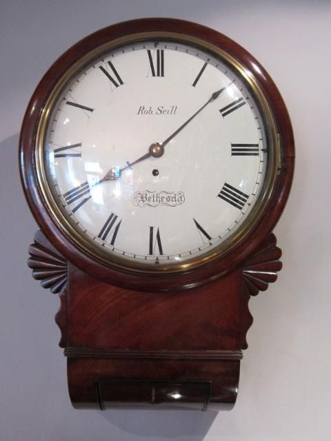 Fine Early Victorian Fusee Drop Dial Wallclock