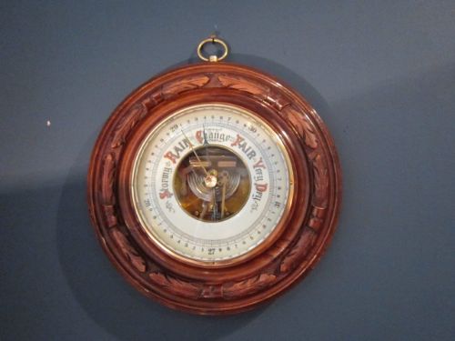 Quality Victorian Walnut Aneriod Barometer