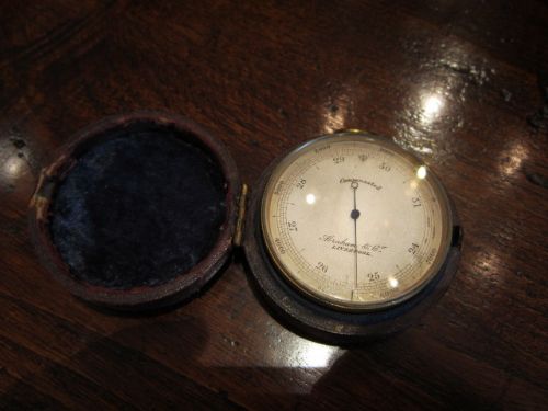 Fine Victorian Gilt Pocket Barometer