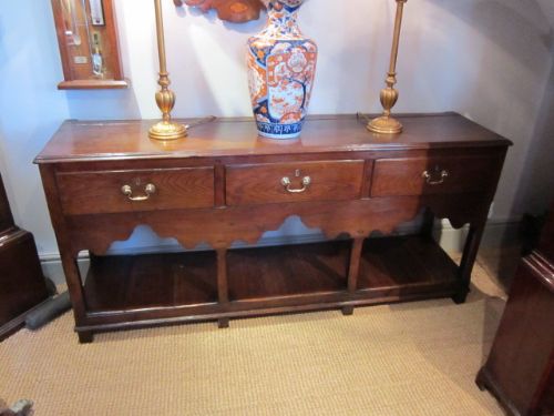 Small Mid Georgian Oak Low Dresser Base