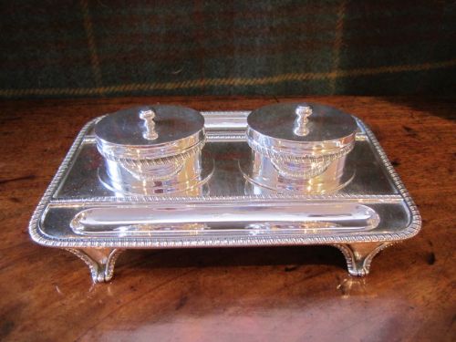 Superb Edwardian Solid Silver Inkstand