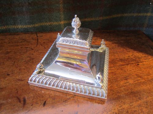 Fine Edwardian Silver Inkwell