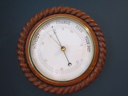 Quality Victorian Oak Aneriod Barometer