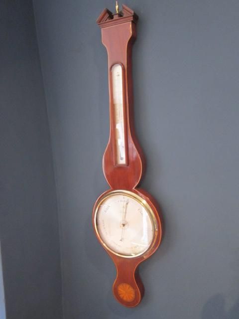 Fine Late Georgian Inlaid Banjo Barometer