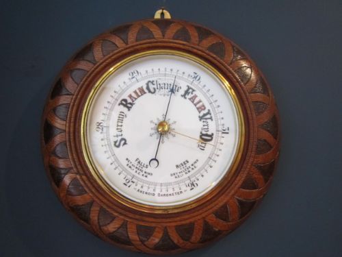 Quality Victorian Walnut Aneriod Barometer