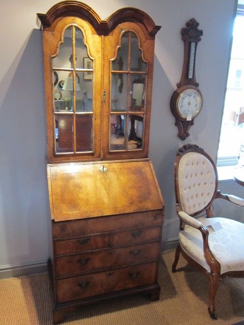 Fine Small 19th Century Walnut Bureau Bookcase