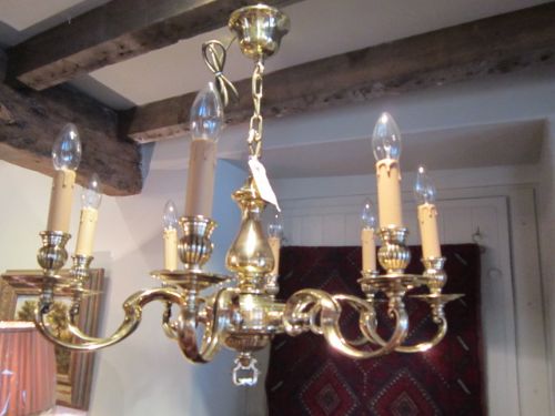Quality Edwardian Cast Brass Chandelier