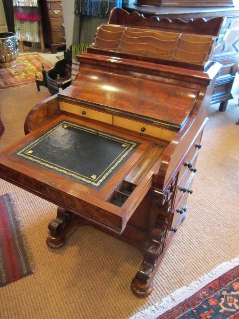 Superb Victorian Burr Walnut Piano Front Davenport