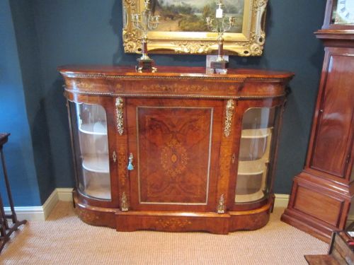 Stunning Mid 19th Century Walnut Inlaid Credenza
