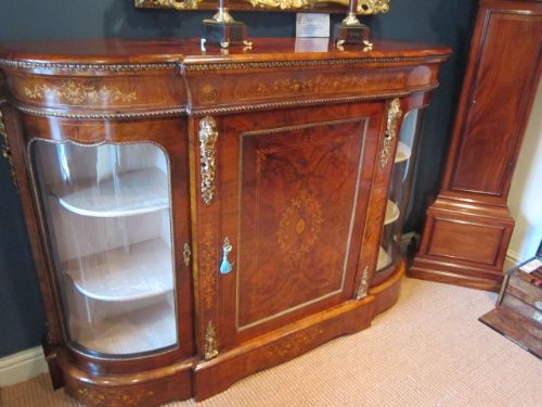 fig 1. STUNNING MID 19TH CENTURY WALNUT INLAID CREDENZA
