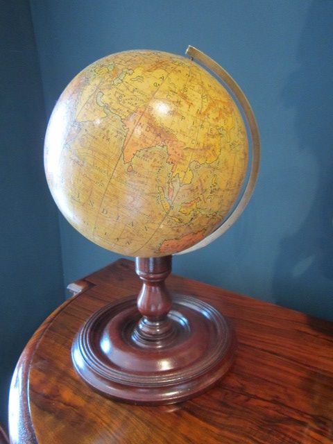 Rare Early Victorian Walnut Terrestrial Globe