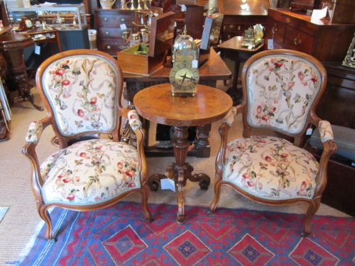 Good Pair of Victorian Walnut Armchairs
