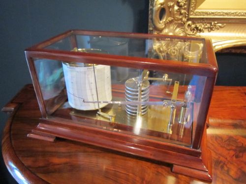 Edwardian Mahogany Ex Military Barograph