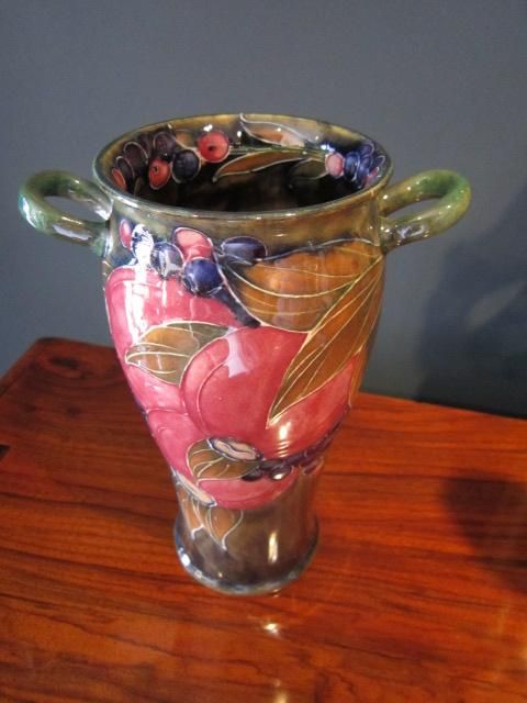 Early Moorcroft Pomegranate Twin Handled Vase