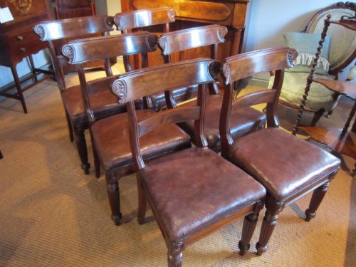 Superb Set of Six Regency Mahogany Dining Chairs