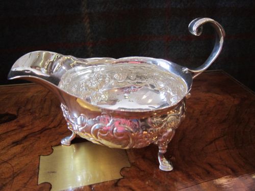 Decorative George III Silver Sauceboat