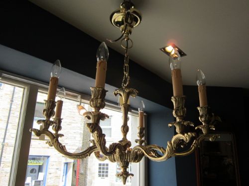 Top Quality Edwardian Cast Brass Chandelier
