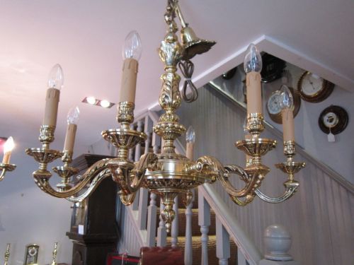 Superb Late Victorian Cast Brass Chandelier