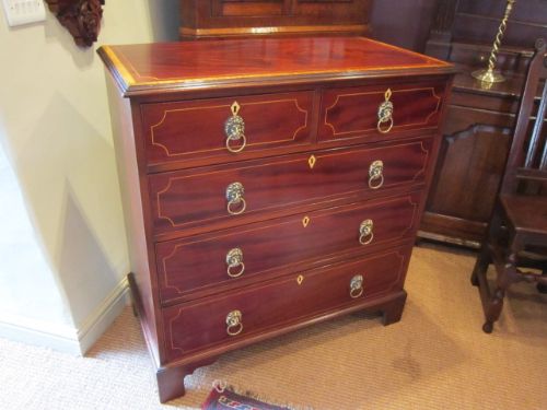 Fine Regency Mahogany Inlaid Chest of Drawers