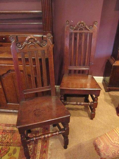Pair of Early Georgian Hall Chairs