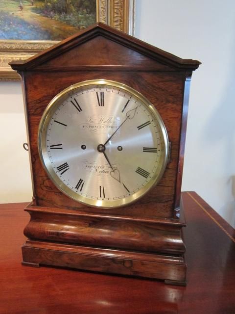 Fine Regency Rosewood Libary Clock