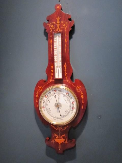 Quality Edwardian Inlaid Banjo Barometer