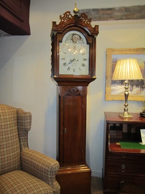 fig 1. ATTRACTIVE GEORGIAN INLAID 8 DAY NORFOLK LONGCASE CLOCK