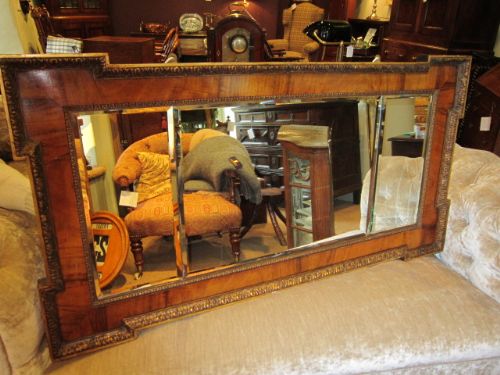 Impressive Regency Walnut Wall Mirror