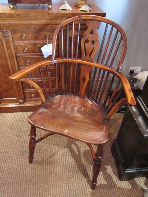 Regency Yew & Elm Low Back Windsor Armchair
