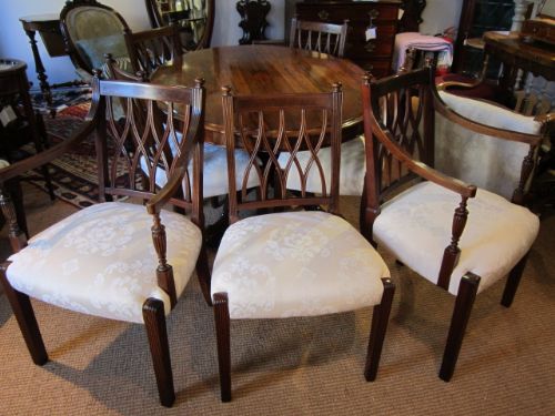 Fine Set of Eight Late Georgian Dining Chairs