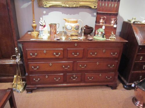 Fine Georgian Oak & Mahogany Lancashire Chest
