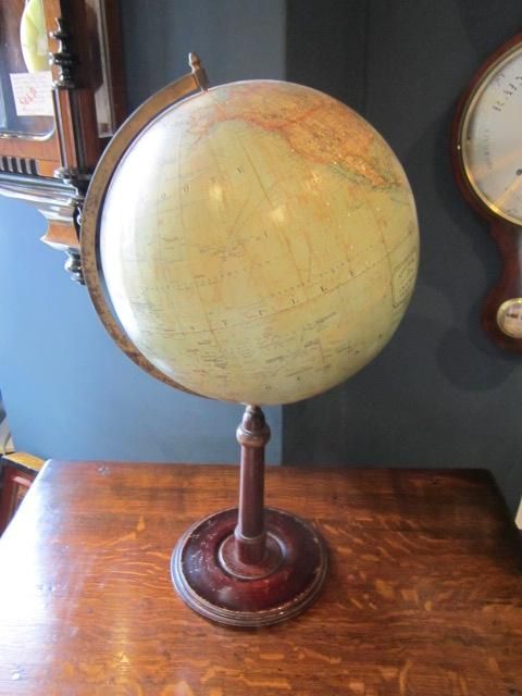Tall Dutch Paper Mache Terrestrial Globe