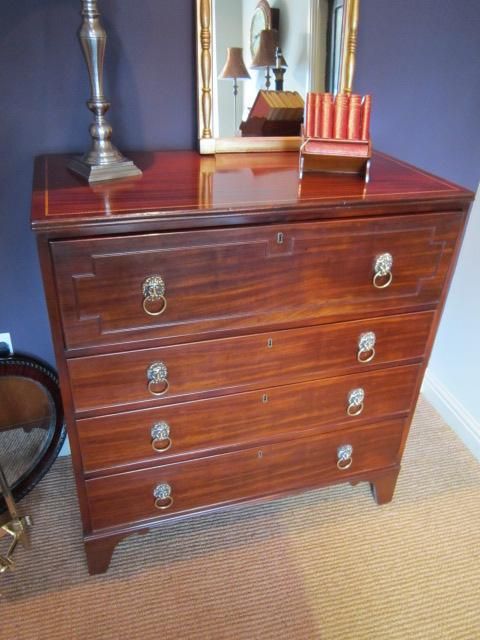 fig 1. REGENCY PERIOD MAHOGANY SECRETAIRE CHEST