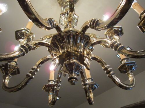 fig 1. SUPERB EDWARDIAN BRASS TWO TIER CHANDELIER
