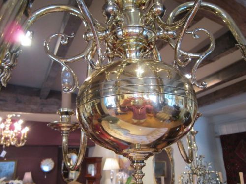 fig 1. PAIR OF EDWARDIAN BRASS CHANDELIERS