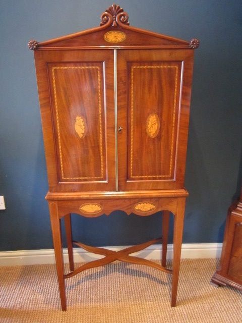 Fine Regency Inlaid Cabinet on Stand