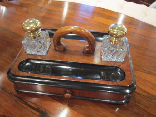 Large Victorian Walnut Desk Stand